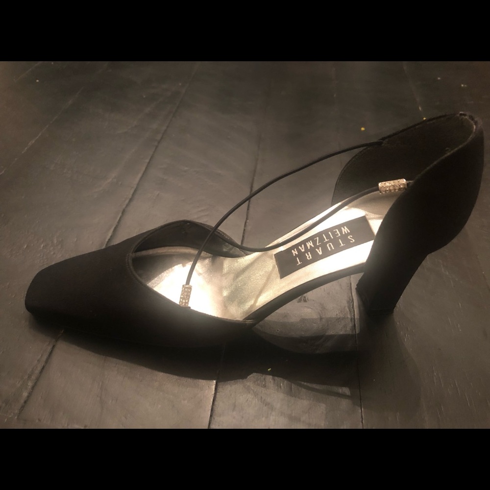 Stuart Weizman Fabric Pumps w/Rhinestone Accents - Picture 6 of 8